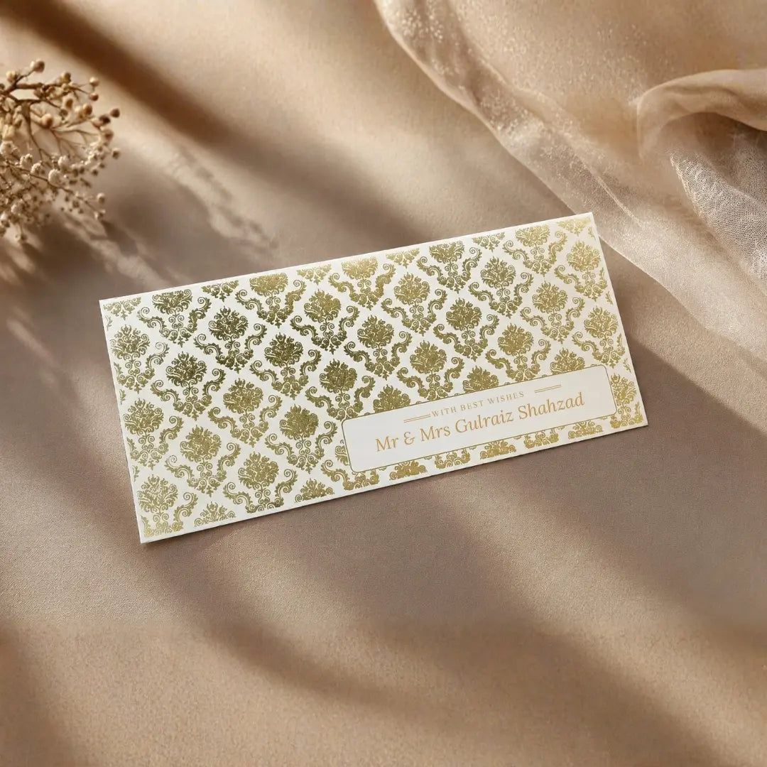 Elegant White Foil Envelop