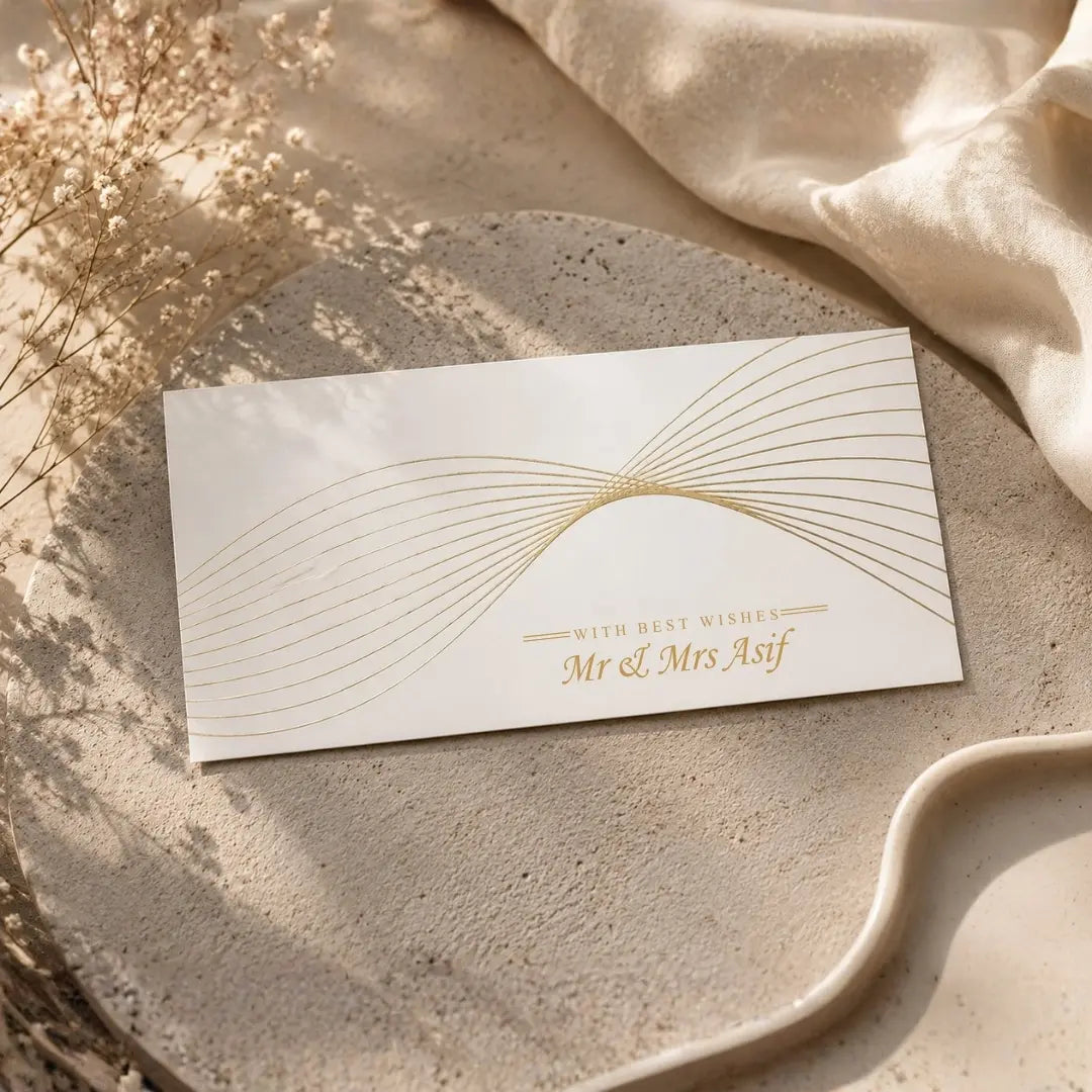 Wave White Foil Envelop