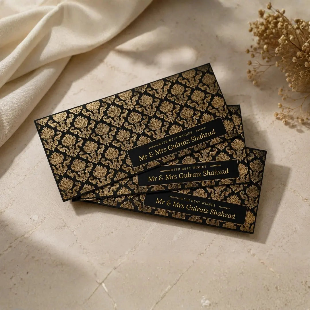 Elegant Black Foil Envelop