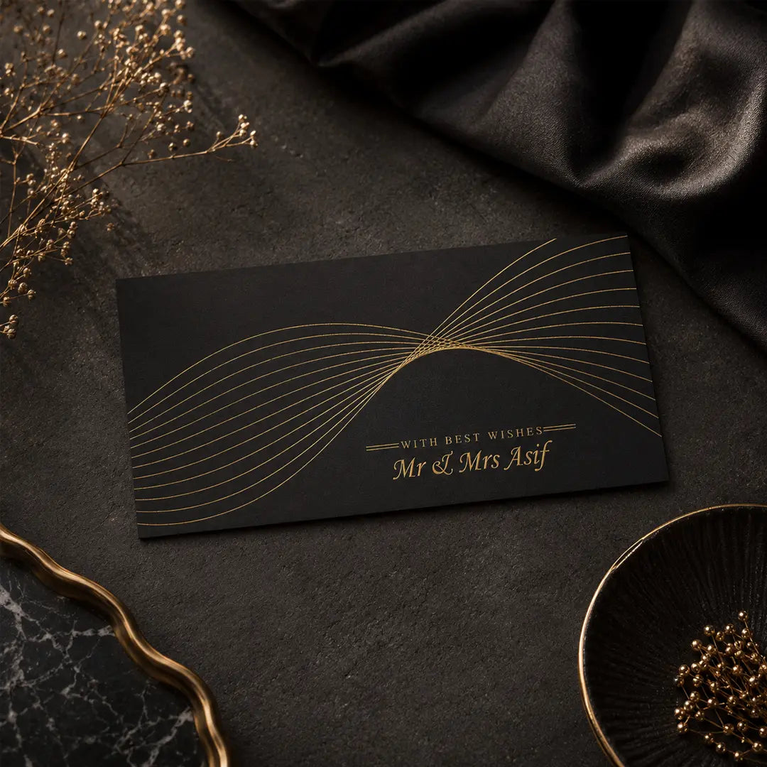 Wave Black Foil Envelop