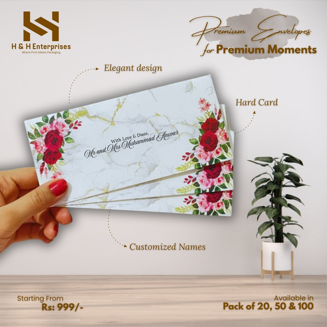 Rose Marbel Envelopes