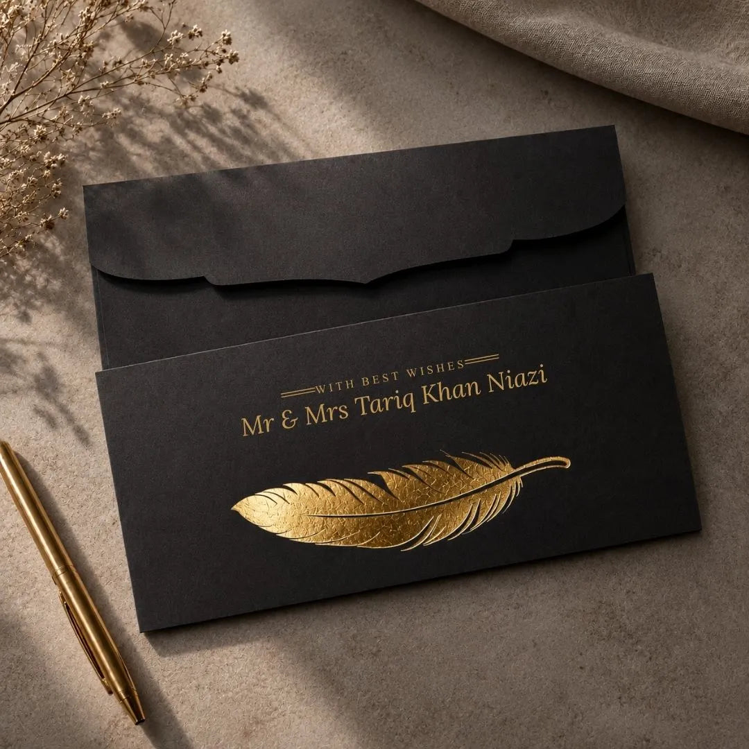 Leaf Foil Printed Black