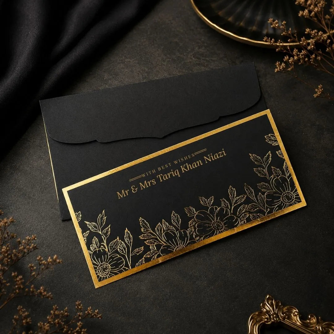 Flowers Foil Printed Black