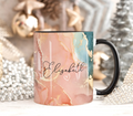 A. Peach Marble Mug Elizabeth Design (Free Delivery)