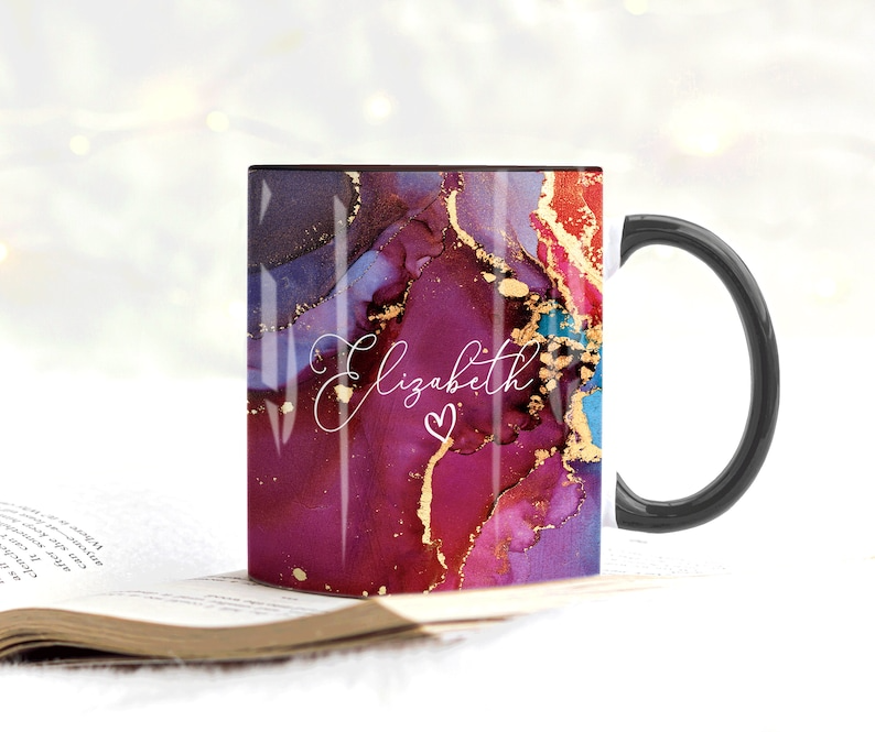 A. Purple Marble Mug Elizabeth Design (Free Delivery)